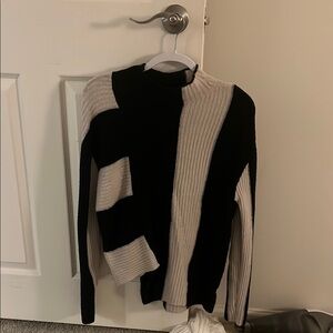 Women’s Black and Cream Sweater
